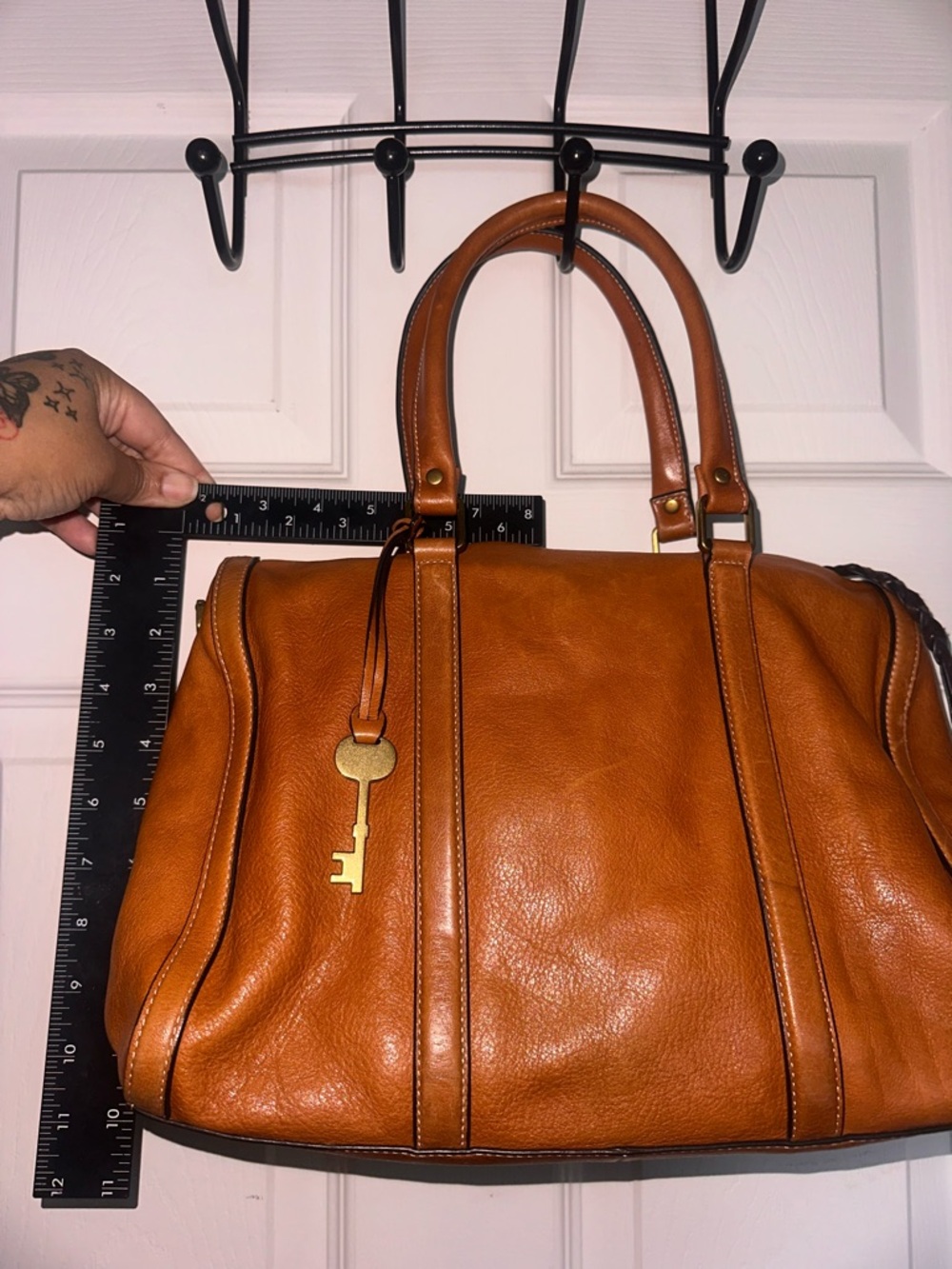 Fossil Kendall Satchel Large Rare Like New Leather Y2K Speedy Style Purse - Picture 6 of 13